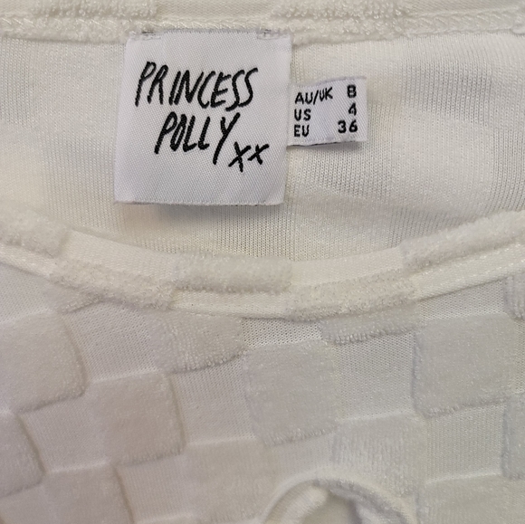 Princess Polly Jeremiah Long Sleeve White Checkered Top 😍 - Picture 3 of 11